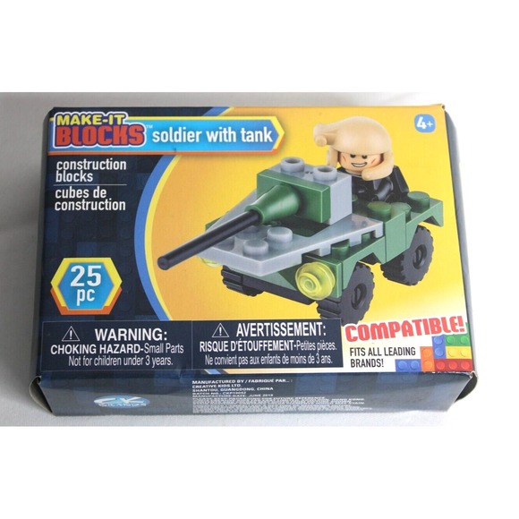 Make-It Blocks Soldier with Tank, Sealed Box, 25 pieces, fits leading brands - Picture 1 of 3